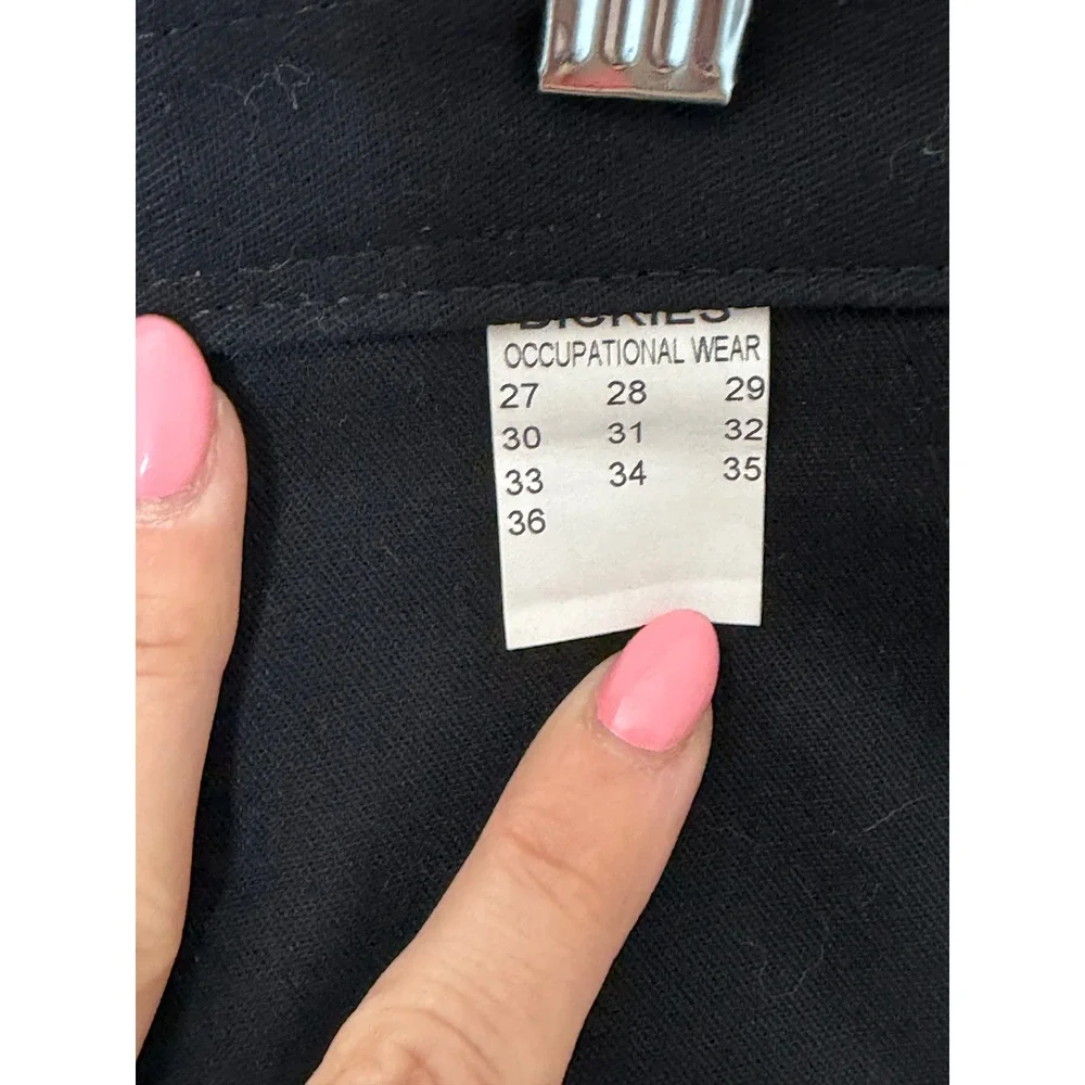 NWT Dickies Occupational Wear Men's Black Work Pants Raw Edge Hem Size 34